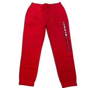 Tommy Hilfiger red joggers with logo, pockets and drawstring size S